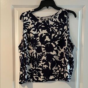 Milly Women's Navy and White Floral Blouse